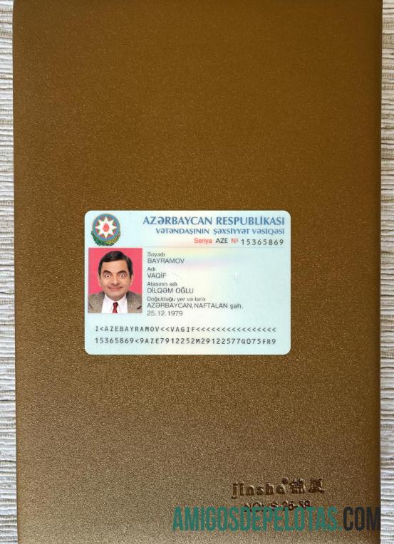 Azerbaijan ID Card 2016 Present olhar de foto frente amostra